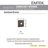 Emtek, 2425 Sandcast Style 6 Door Bell Cover
