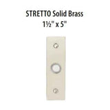 Emtek 2440 Doorbell Button with 11/2" x 5" Rosette STRETTO Plate