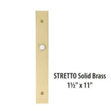 Emtek 2441 Doorbell Button with 1-1/2" x 11" STRETTO Brass with Plate & Button