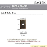 Emtek 2451 Brass Arts & Crafts Door Bell Cover