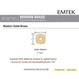 Emtek 2465 Brass Urban Modern Door Bell Cover