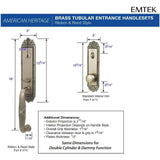 Emtek 4701 Orleans Dummy Entrance Handleset - Brass Tubular