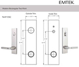 Emtek 5362 Modern Rectangular Two-Point Lockset - Brass Tubular - Dummy, Pair