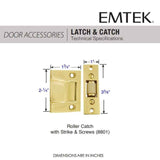 Emtek Roller Catch with Strike and Screws - 8801