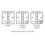 Emtek 9811332D Residential Duty Plain Bearing Hinges (Pair), 3-1/2" x 3-1/2" with Square Corners, Stainless Steel
