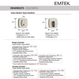 Emtek EMP28426 Urban Modern Deadbolt - Brass - Single Cylinder - EMPowered 2 Upgrade