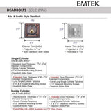 Emtek EMP28454 Arts & Crafts Deadbolt - Brass - Single Cylinder - EMPowered 2 Upgrade