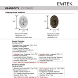 Emtek EMP28458 Saratoga Deadbolt - Brass - Single Cylinder - EMPowered 2 Upgrade