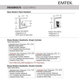 Emtek EMP28475 Neos Deadbolt - Modern Brass - Single Cylinder - EMPowered 2 Upgrade