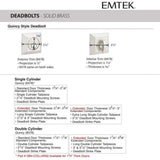 Emtek EMP28478 Quincy Deadbolt - Classic Brass - Single Cylinder - EMPowered 2 Upgrade
