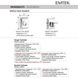 Emtek EMP28479 Wilshire Deadbolt - Classic Brass - Single Cylinder - EMPowered 2 Upgrade