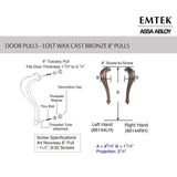 Emtek 86144LH Art Nouveau 8" Pull (Left Hand)