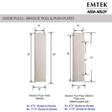 Emtek 86437 Modern Pull Plate PUSH & PULL PLATES - SOLID BRASS