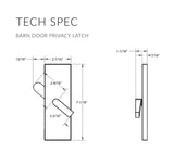 Emtek 222202 Modern Rectangular Barn Door Privacy Lock and Flush Pull with Integrated Strike