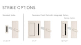 Emtek 222202 Modern Rectangular Barn Door Privacy Lock and Flush Pull with Integrated Strike