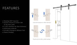 Emtek 222202 Modern Rectangular Barn Door Privacy Lock and Flush Pull with Integrated Strike