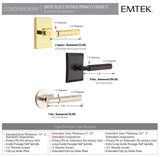 Emtek 5109 SELECT Brass T-Bar Hammered Lever - Passage Set
