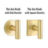 Emtek 5110 STUDIO BRASS - KNOBSETS With Square Rosette Passage Set