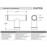 Emtek 5110 STUDIO BRASS - KNOBSETS With Square Rosette Passage Set