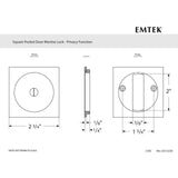 Emtek 2184 Square Passage Pocket Door Mortise Lock