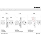 Emtek 2184 Square Passage Pocket Door Mortise Lock