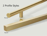 Emtek 86192 Modern Steel Round Long Door Pull With 36" Door Pull With Square Shape