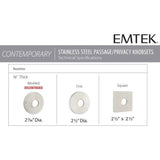 Emtek Stainless Steel Cologne Lever Handle with Disk Rosette - E663