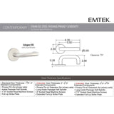 Emtek Stainless Steel Cologne Lever Handle with Disk Rosette - E663