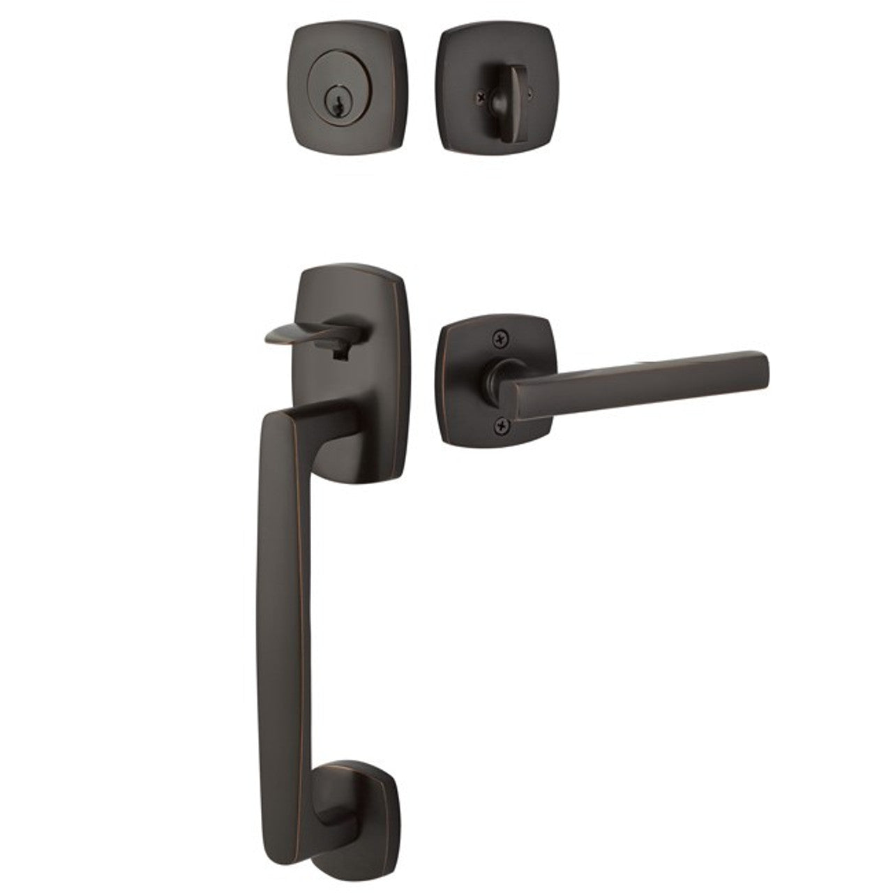 Emtek 4725 Urban Modern Double Cylinder Entrance Handleset - Brass Tubular