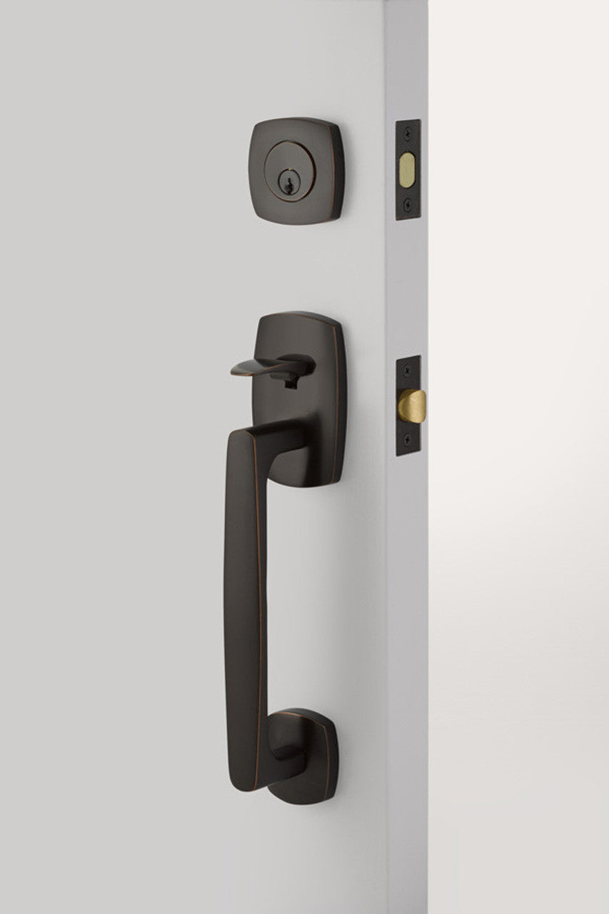 Emtek EMP4715 Urban Modern Single Cylinder Entrance Handleset - Brass Tubular - EMPowered Upgrade