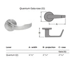 Falcon MA301 QG Privacy Mortise Lock, Quantum Lever, Gala Rose