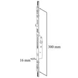 G-U 16mm Cremone: G-20467-00-0-1 Roller Version, 300mm Length