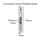 FERCOMATIC LATCH & DEADBOLT STRIKE, PROFILE NOTCHING, CURVED ENDS, LEFT