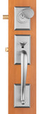 EAGH301CLUS15 Rockwell Premium Solid Brass Savoy Door Handle Set with Classic Wave Lever in Brushed Nickel Finish