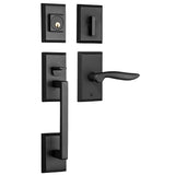 H310MLUS10B Rockwell Premium Zenia Solid Brass Entry Door Handle set with Dahli Lever in Antique Black Finish