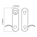 H401CLDN Rockwell Premium Monaco Multipoint Lock Handleset with Classic Wave Lever in Distressed Antique Nickel Finish