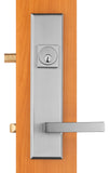 H433MPDLUS15 Rockwell Times Square Multipoint lock Handleset with Delta lever in Brushed Nickel