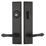 H435MPBLUS10B Rockwell Premium Verano Multipoint Lock Handleset with Bourne lever in Antique Black finish