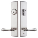 H435MPBLUS15 Rockwell Premium Verano Multipoint Lock Handleset with Bourne lever in Brushed Nickel Finish