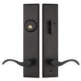 H435MPCLUS10B Rockwell Premium Verano Multipoint Lock Handleset with Classic Wave lever in Antique Black Finish