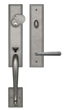 H47220CDN Rockwell Premium San Jose Solid Brass Entry Door Handleset in Distressed Nickel Finish for 5-1/2" CTC Double Bore