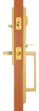 EAGH700DLUS4 Rockwell Premium Lumina Solid Brass Entry Door Handle Set with Delta lever in Brushed Brass Finish for 5-1/2&quot; Double Bore