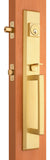 EAGH700DLUS4 Rockwell Premium Lumina Solid Brass Entry Door Handle Set with Delta lever in Brushed Brass Finish for 5-1/2&quot; Double Bore