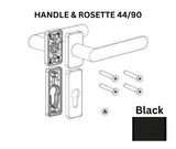 G-U FERCO DELIO INT/EXT HANDLE & ROSET. 44/90, BLACK