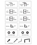 HSHDL037LBSN Rockwell Heavy Duty Square Corner Shower Hinge, Full Back Plate In Brushed Nickel Finish