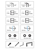 HSHDL180LBSN0 Rockwell Elegance Heavy Duty 180 degree Glass to Glass Shower Hinge in Brushed Nickel