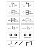 HSHDS037SBSN Rockwell Heavy Duty Square Corner Shower Hinge, Short Back Plate In Brushed Nickel Finish