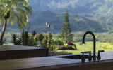 Kitchen Deck Mount Faucet with Arched Spout
