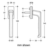 Dirigent Handle Set with PC Rosettes - Interior/Exterior