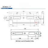 G-U Latch and Deadbolt Strike Plate Kit, Reversible, 2-1/4 Inch Door - Choose Color